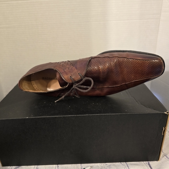 .MAGNANNI MEN\'S ALL LEATHER SHOES OXFORD TIE-UP BROWN CLASSIC SIZE 10.5M main image 9